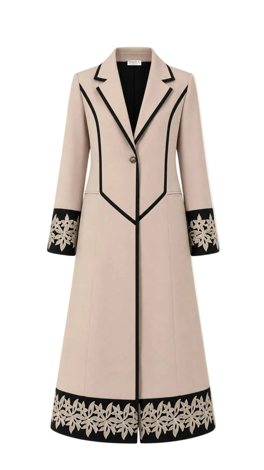 Outline Lace Blazer - Beige