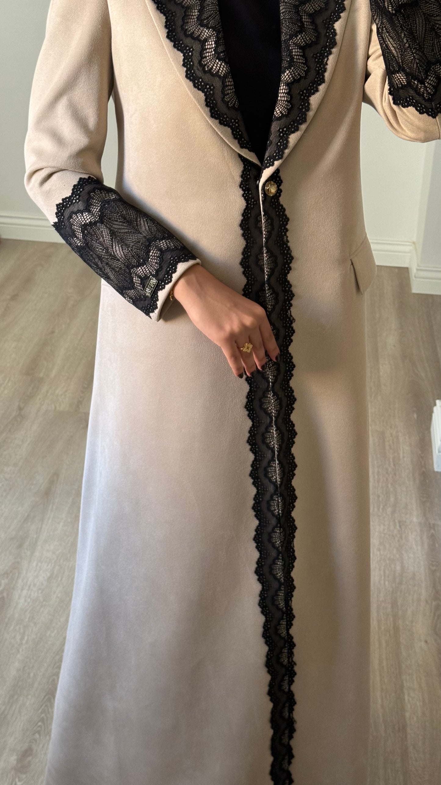 Suede Noir Lace winter blazer