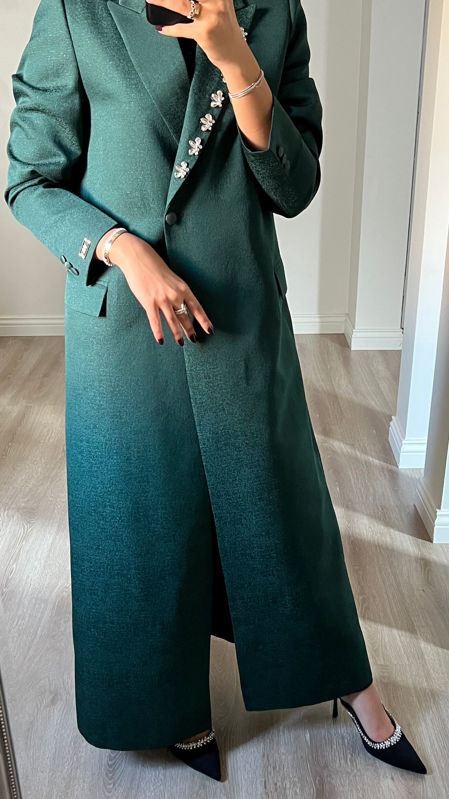 Royal green crystals blazer