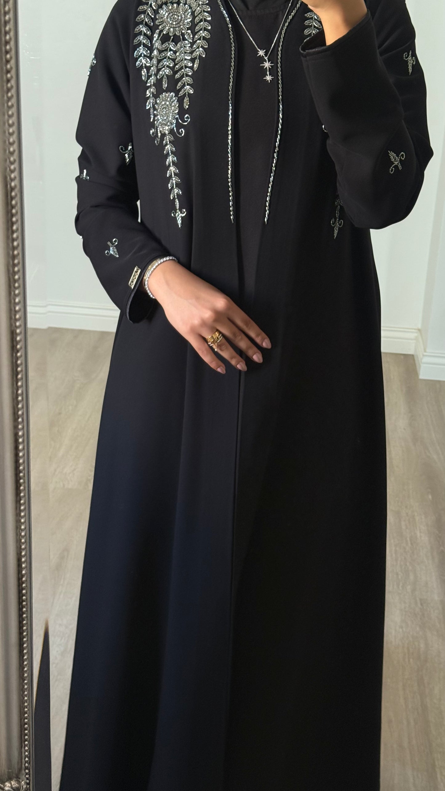 Light green bloom abaya