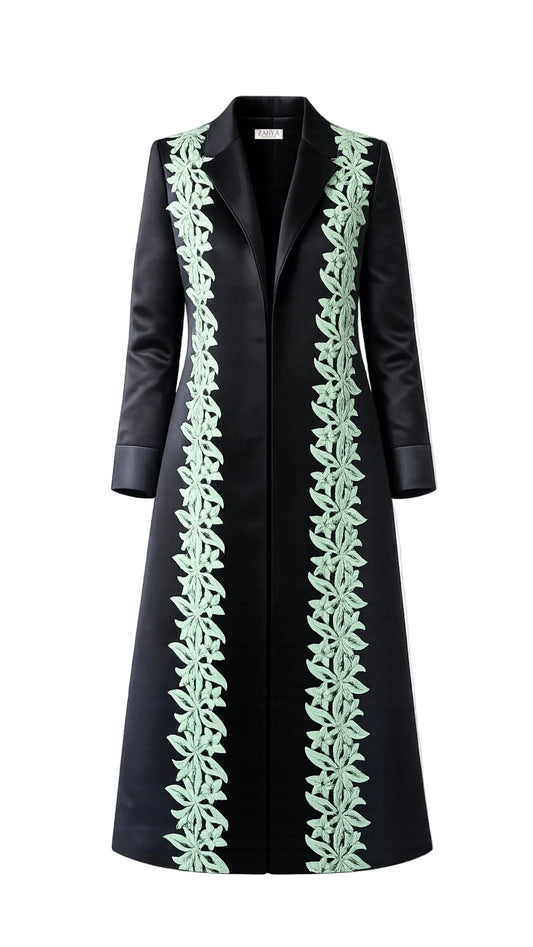 Floral Lace Blazer - Green