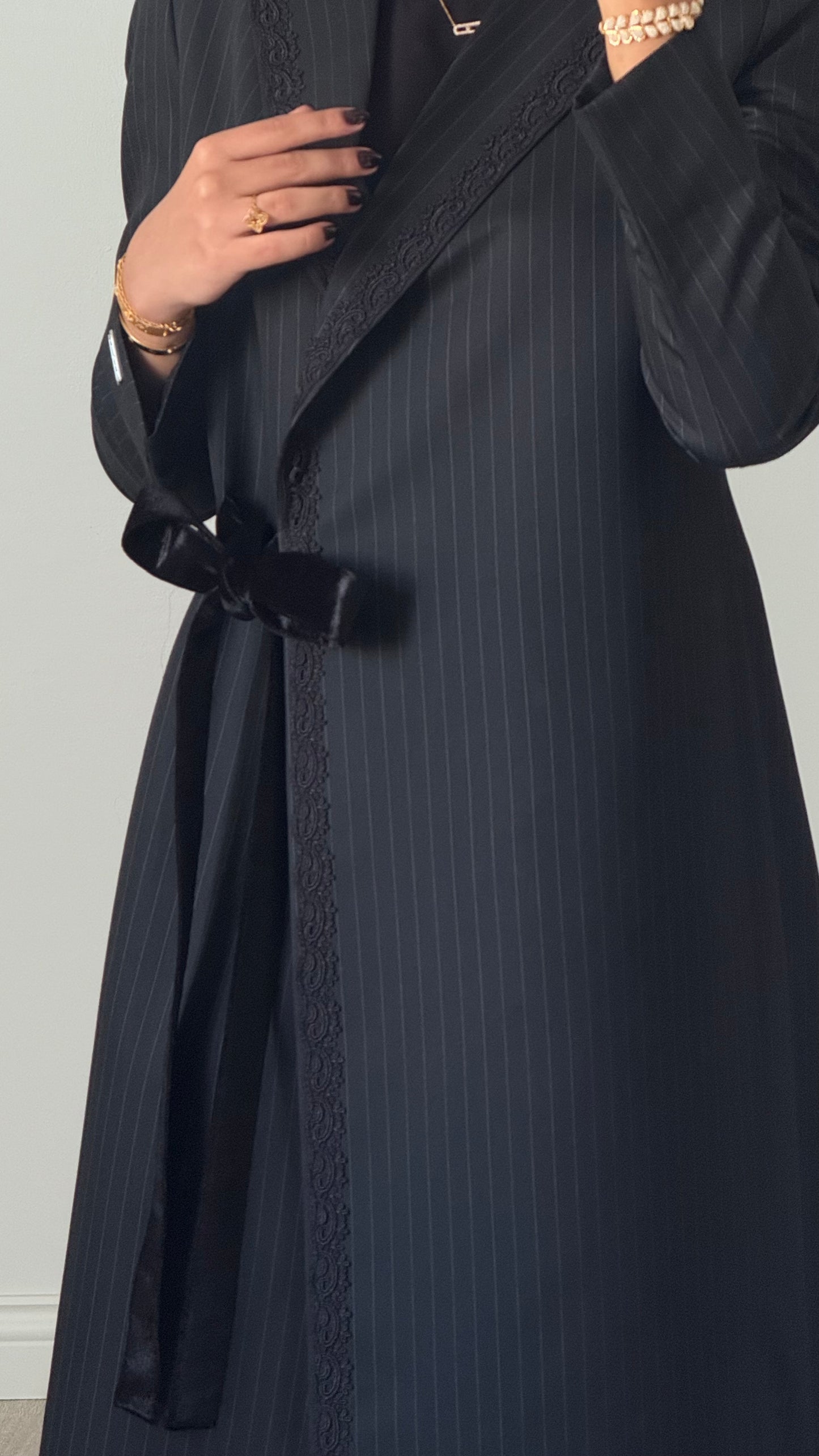 Pinstripe Elegance – Black