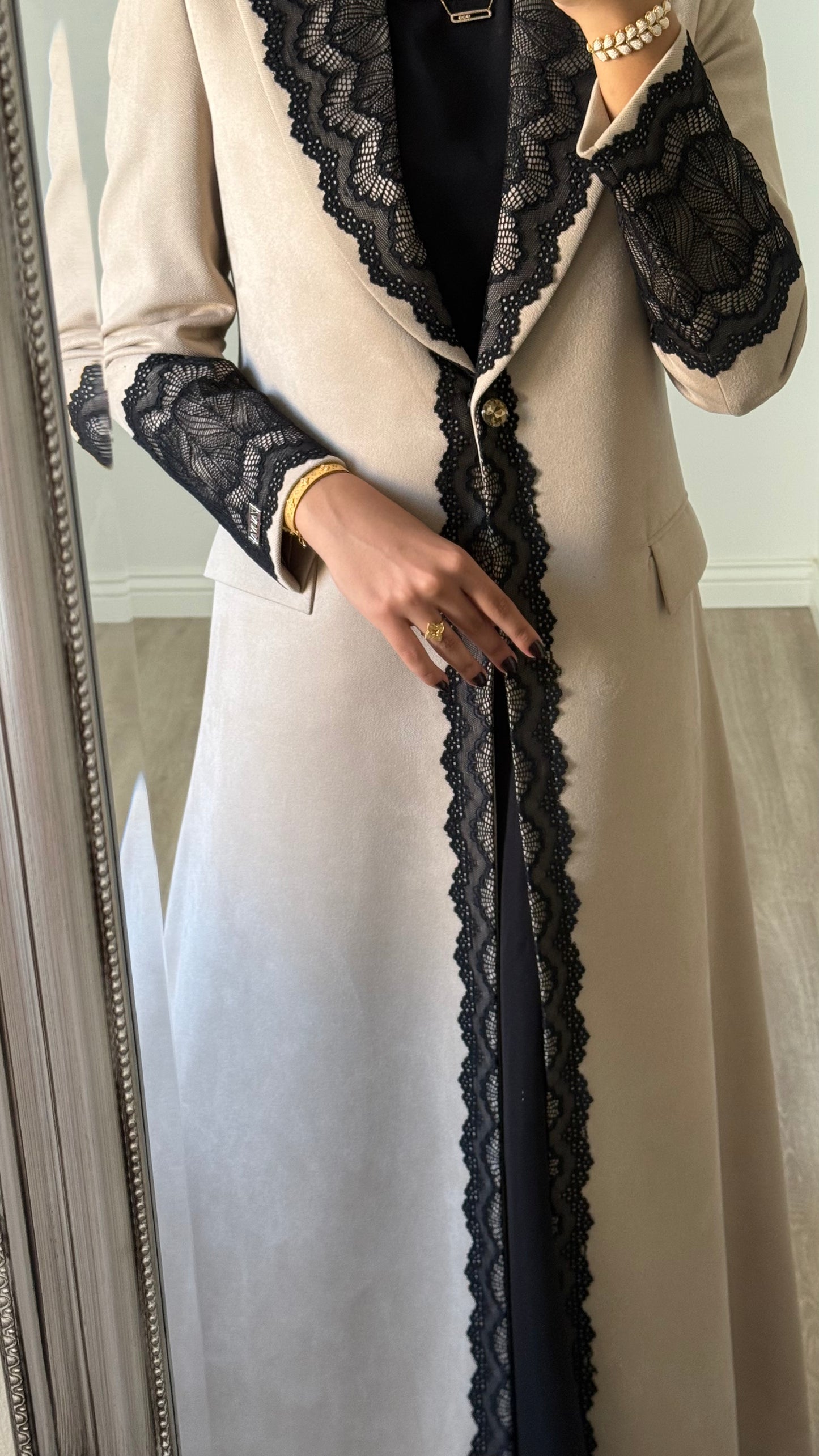 Suede Noir Lace winter blazer