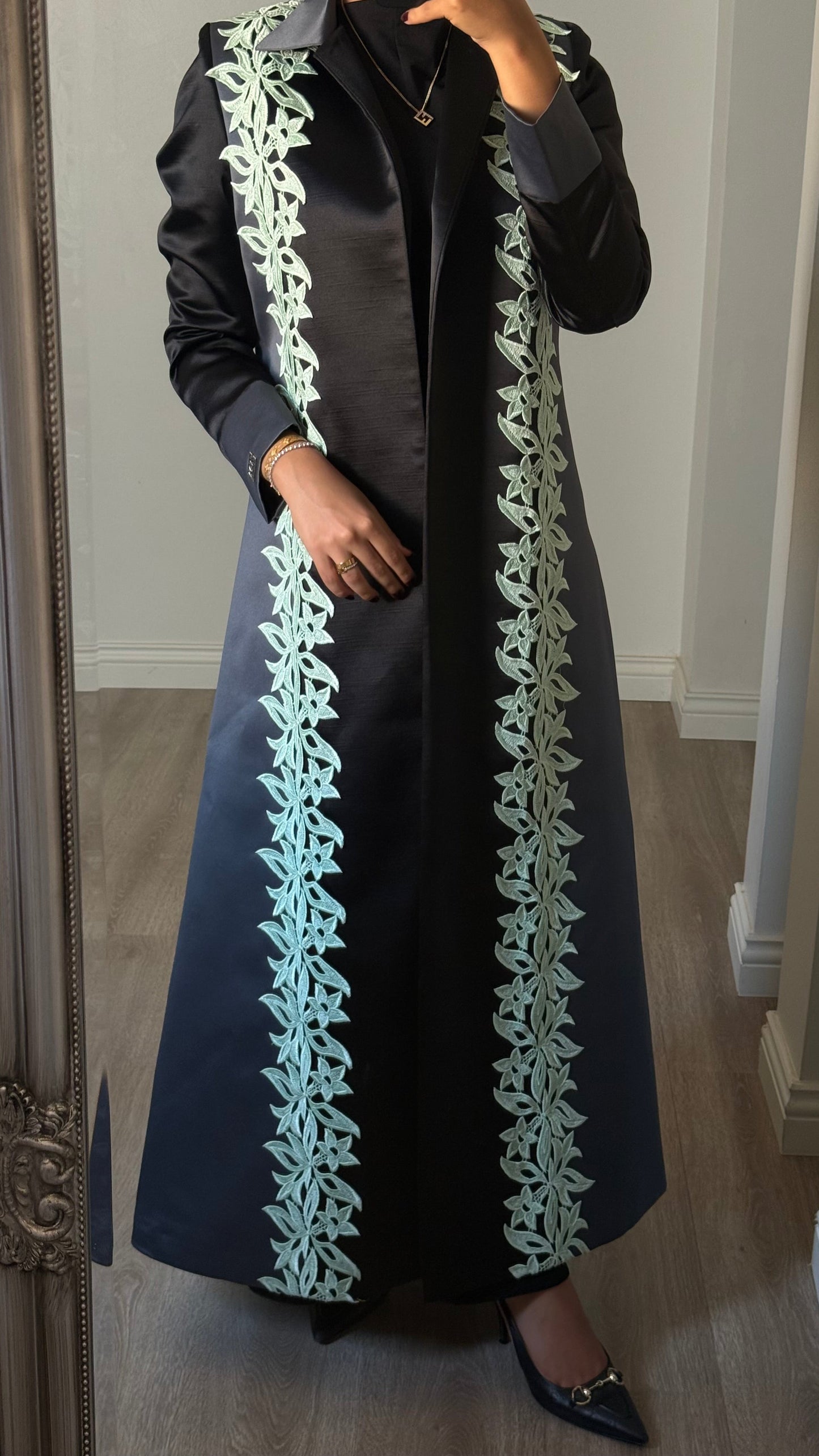 Floral Lace Blazer - Green