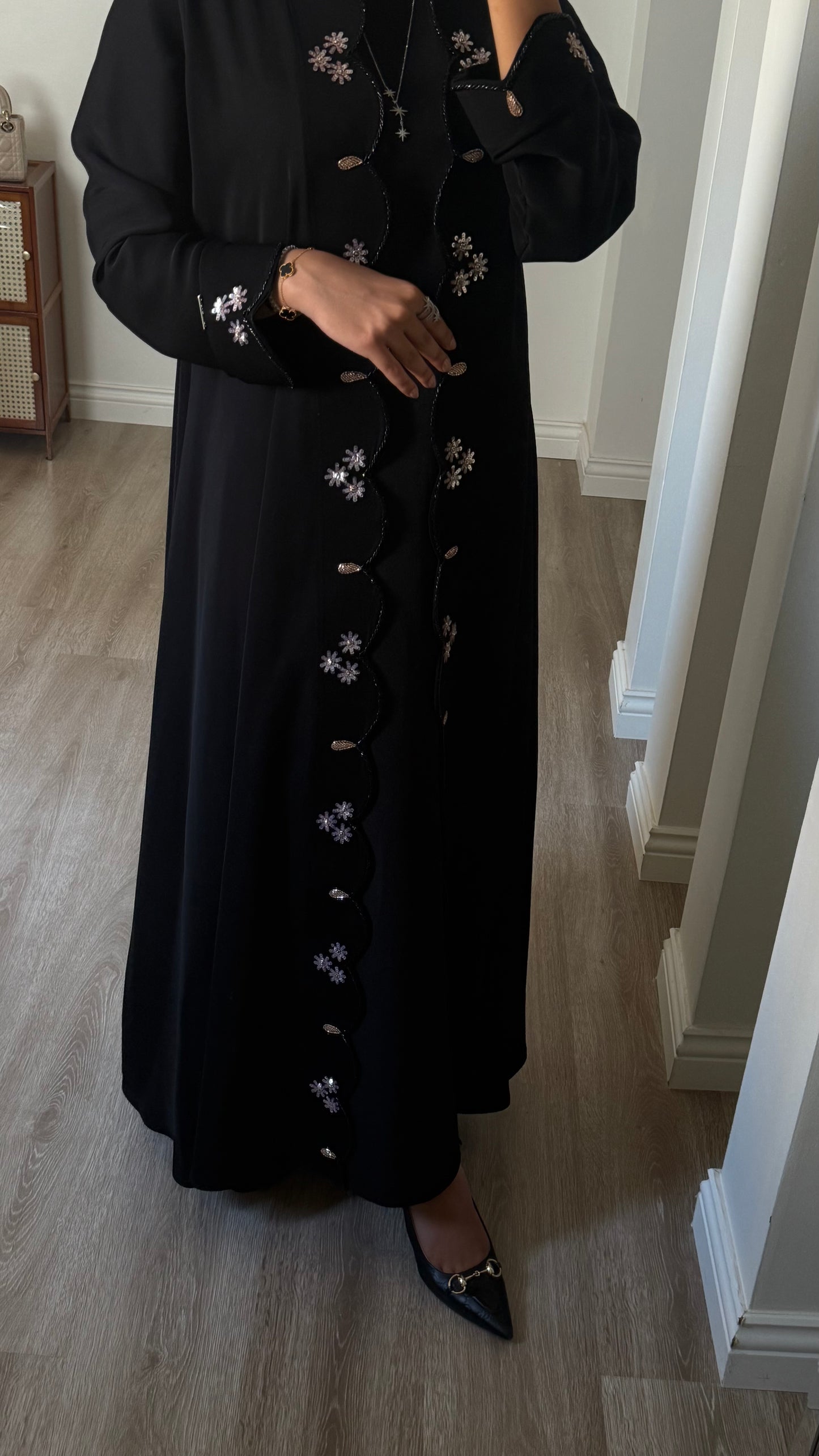 Midnight bloom abaya