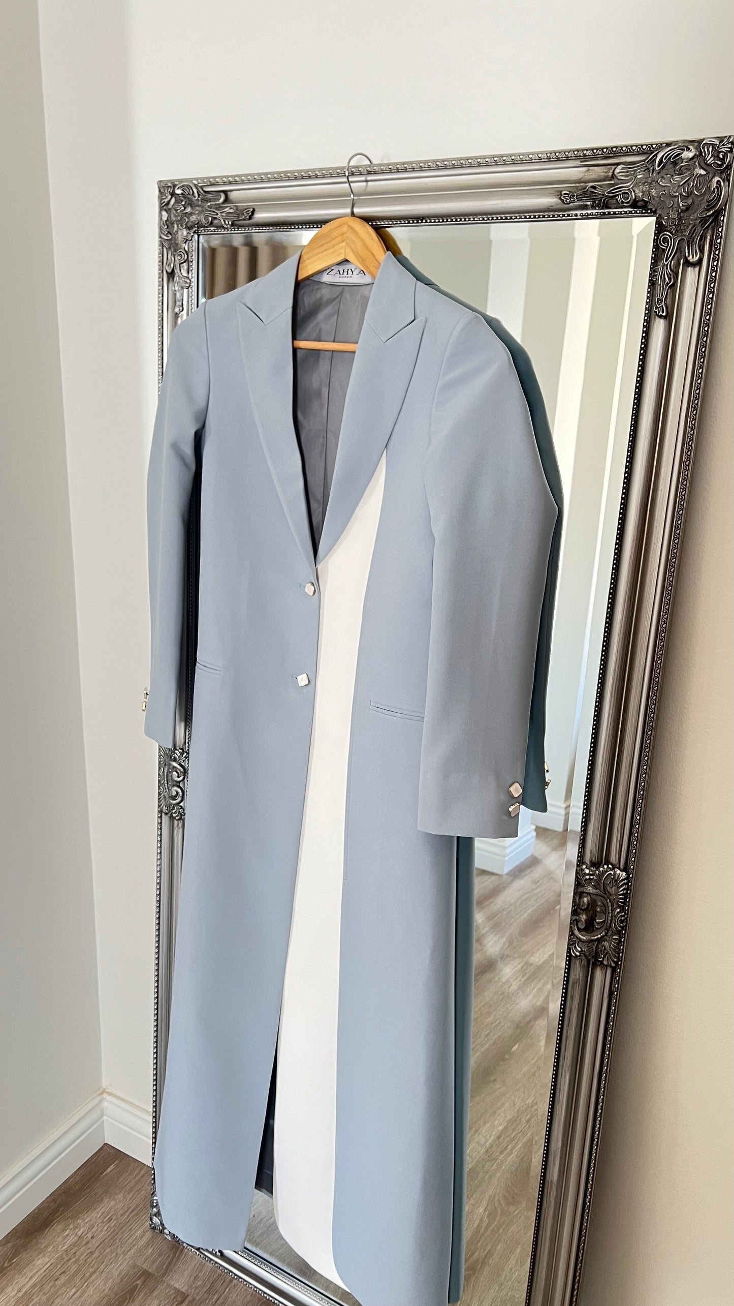 Light blue & off-white blazer