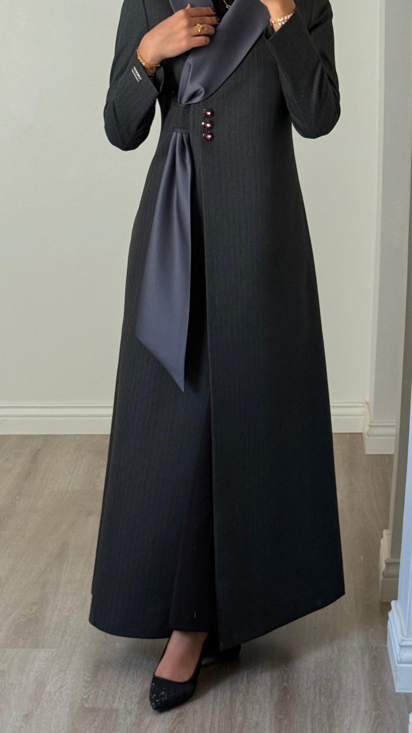 Pinstripe Elegance - Grey