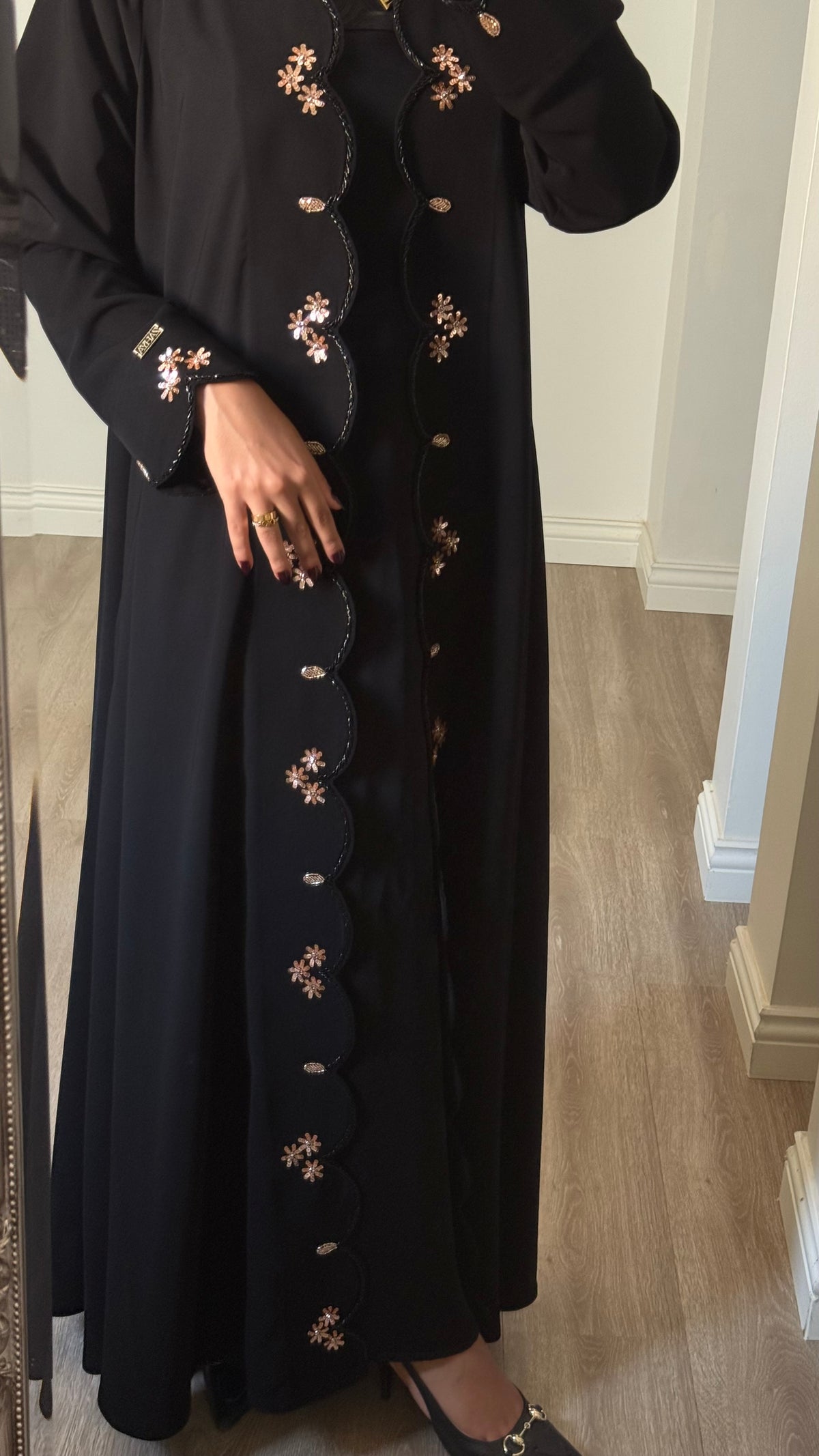 Midnight bloom abaya
