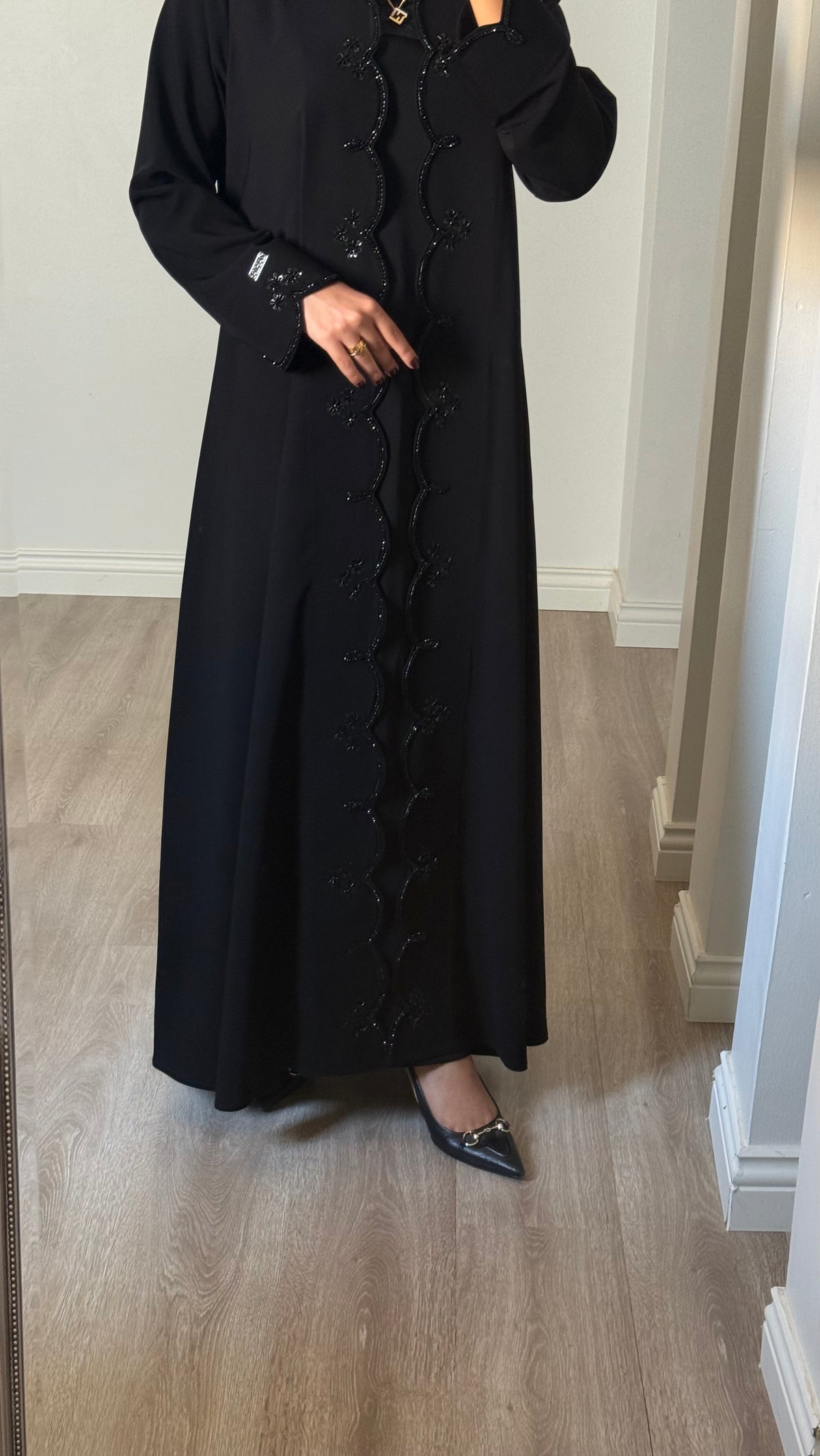 Midnight bloom abaya